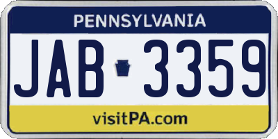 PA license plate JAB3359