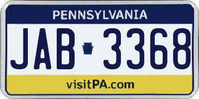 PA license plate JAB3368