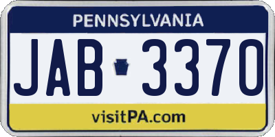 PA license plate JAB3370