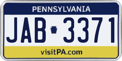 PA license plate JAB3371
