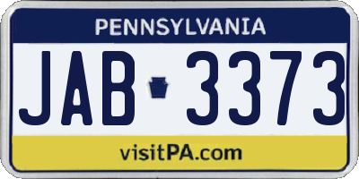 PA license plate JAB3373