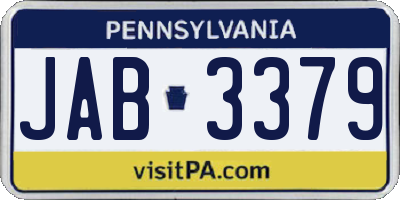 PA license plate JAB3379