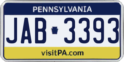 PA license plate JAB3393