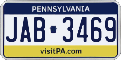 PA license plate JAB3469