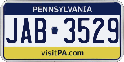 PA license plate JAB3529