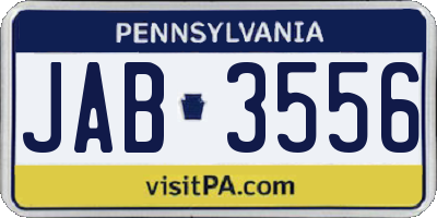 PA license plate JAB3556