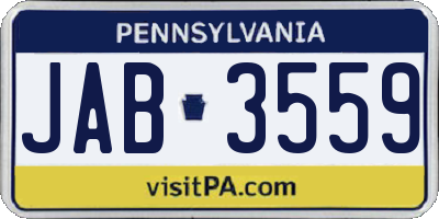PA license plate JAB3559