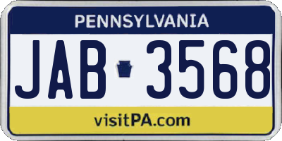 PA license plate JAB3568