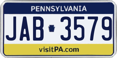 PA license plate JAB3579