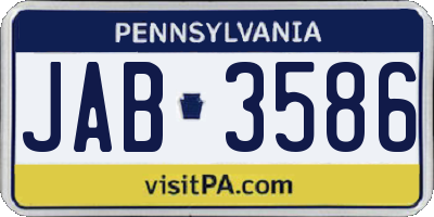 PA license plate JAB3586