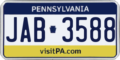 PA license plate JAB3588