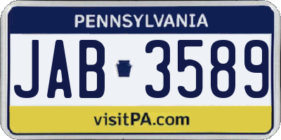 PA license plate JAB3589