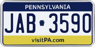 PA license plate JAB3590