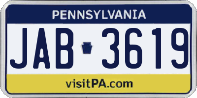 PA license plate JAB3619