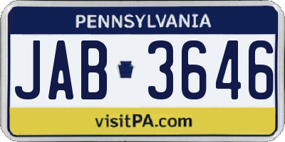 PA license plate JAB3646