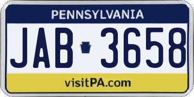 PA license plate JAB3658