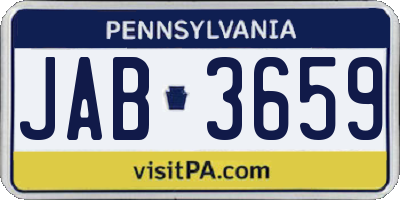 PA license plate JAB3659