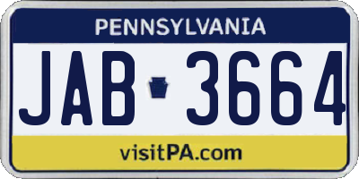 PA license plate JAB3664