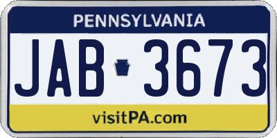 PA license plate JAB3673