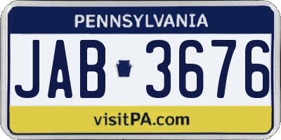 PA license plate JAB3676