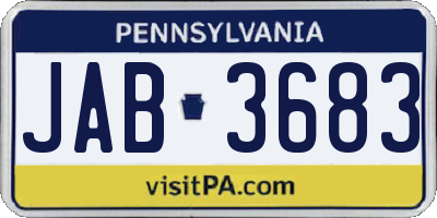 PA license plate JAB3683