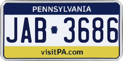 PA license plate JAB3686
