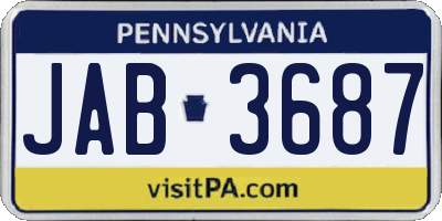 PA license plate JAB3687