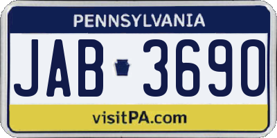 PA license plate JAB3690