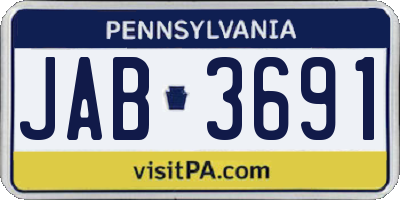 PA license plate JAB3691