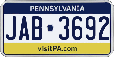 PA license plate JAB3692