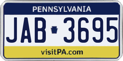 PA license plate JAB3695