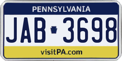 PA license plate JAB3698