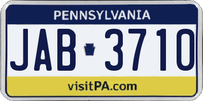 PA license plate JAB3710