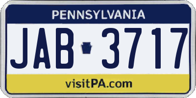 PA license plate JAB3717