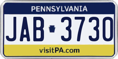 PA license plate JAB3730