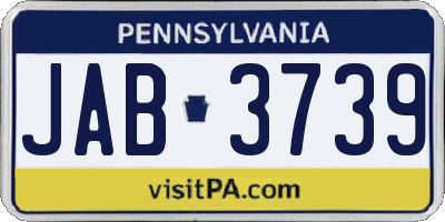 PA license plate JAB3739