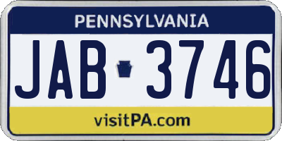 PA license plate JAB3746