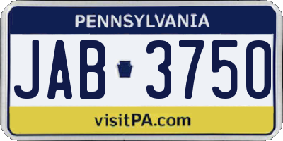 PA license plate JAB3750