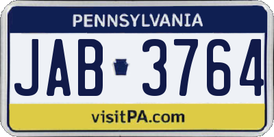 PA license plate JAB3764