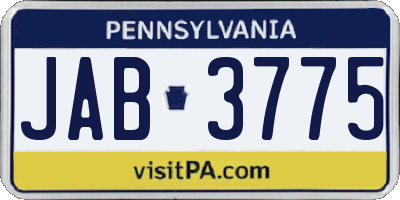 PA license plate JAB3775