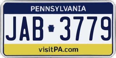 PA license plate JAB3779