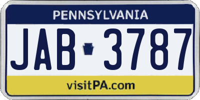 PA license plate JAB3787