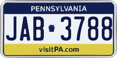 PA license plate JAB3788