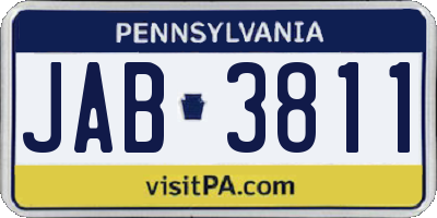 PA license plate JAB3811