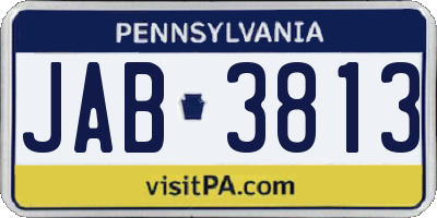 PA license plate JAB3813