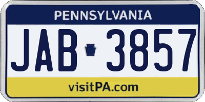 PA license plate JAB3857