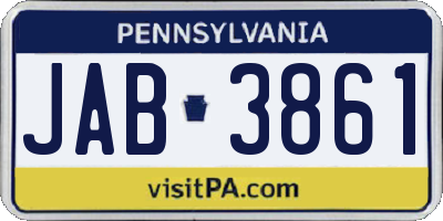 PA license plate JAB3861