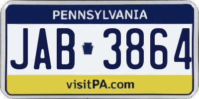 PA license plate JAB3864