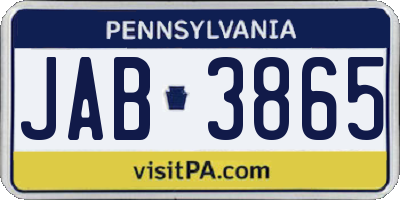 PA license plate JAB3865