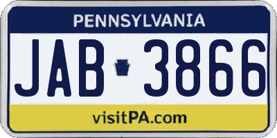 PA license plate JAB3866